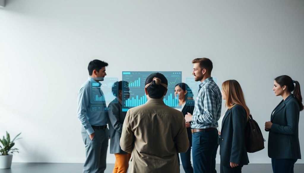 A modern, professional-looking image showcasing various commission models and compensation structures within the affiliate marketing industry. Set against a clean, minimalist backdrop, the foreground features a group of diverse individuals representing different affiliate business roles - from affiliates and merchants to network managers. They are engaged in a collaborative discussion, with digital interfaces and financial data visualizations in the middle ground. The overall atmosphere conveys an informative, data-driven, and financially successful affiliate marketing environment. Subtle lighting and a slightly elevated camera angle lend an authoritative and aspirational tone to the scene. A modern, professional-looking image showcasing various commission models and compensation structures within the affiliate marketing industry. Set against a clean, minimalist backdrop, the foreground features a group of diverse individuals representing different affiliate business roles - from affiliates and merchants to network managers. They are engaged in a collaborative discussion, with digital interfaces and financial data visualizations in the middle ground. The overall atmosphere conveys an informative, data-driven, and financially successful affiliate marketing environment. Subtle lighting and a slightly elevated camera angle lend an authoritative and aspirational tone to the scene.