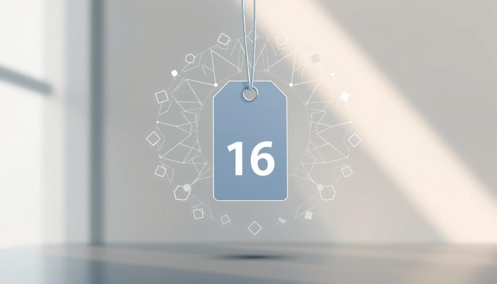 A stylized digital illustration showcasing the pricing and value proposition of an information product. In the foreground, a sleek, modern price tag floats against a soft, blurred background. The tag displays a clean, minimalist numerical value, conveying the core pricing information. Surrounding the price tag, an aura of abstract geometric shapes and patterns emanates, symbolizing the unique selling proposition and perceived value of the infoproduct. The middle ground features a subtle, elegant layout with carefully balanced whitespace, hinting at the professional, trustworthy nature of the product. The overall atmosphere is one of sophistication, clarity, and commercial appeal.