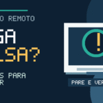 Ilustração original sobre cuidados com vagas de trabalho remoto, com aviso de verificação de ofertas