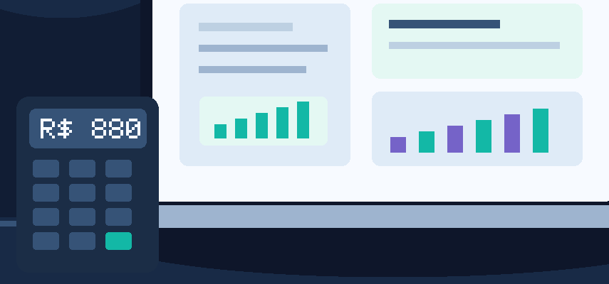 Calculadora e notebook para estimar horas e custos de um orçamento freelancer